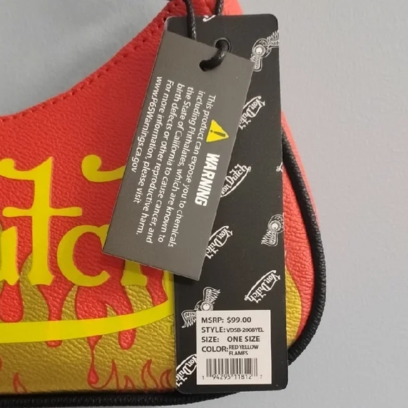 🔥NWT Von Dutch Coral Mini Shoulder Bag with Yellow Flame Logo 🔥🔥 - Picture 2 of 5